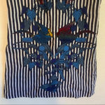 Farm Rio  Striped Mini Dress Embroidered Birds Toucan Linen Cover Up XS Photo 2