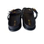 Steve Madden Margery Black and Gold Buckle Slides Photo 3