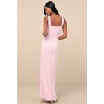 Lulus NWT  Glamorous Disposition Light Pink Ruched Maxi Dress Bridesmaid Size XL Photo 2