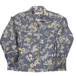 Appleseed's Women’s Button Up Floral Patterned Cotton Jean Jacket Size 14 Blue Photo 0