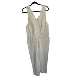 Garnet Hill 100% Linen Jumpsuit Beige Tan Drawstring Minimalist Neutral Size 8 Photo 2