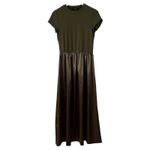 Isaac Mizrahi NWT green slip satin midi skirt dress size M Photo 1