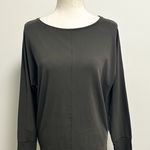 Annette Gortz Brown Boat Neck Long Dolman Sleeve Tapered Bodice Hi Lo Top Small Photo 0