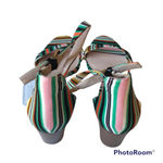 Nine West Pruce Multi Color Stripe Ankle Strap Sandal Photo 2