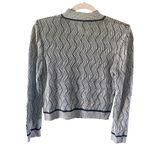 St. John  Collection Knit Cardigan Zip Front Sweater Black & White Photo 3