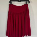 Norma Kamali  Red Mini Swing Skirt Pull On Stretch Size Medium    Photo 5