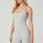 ALO Seamless Ribbed Mellow Onesie Romper Athletic Heather Grey Mellow Large Gray Photo 9