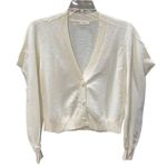 Ulla Johnson Merino Wool V Neck Cardigan Puff Sleeve Cream Sweater Size Small Photo 0