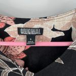 Nicole Miller  Original Dress Size Small Floral Short Sleeve Linen Blend Black Photo 3