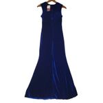 NWT Sapphire Blue Velvet &‎ Black Lace Maxi Dress Whimsigoth Gothic Witchy Photo 2