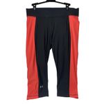 Under Armour HeatGear Compression Capri Leggings — Women's XL — Black/Coral Photo 1
