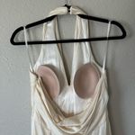 BHLDN Amy Kuschel Cream Champagne Silk Draped Halter Maxi Gown Dress Size Small Photo 6