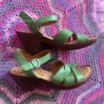 Born Belinda Green Leather Women's Sandals Size 9 Photo 0
