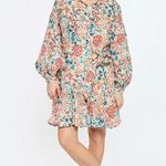 Chufy Thomas Organic Cotton Shirt Dress Luxor Print Womens Size Small Orange Photo 0