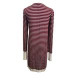 Magic Fit Open Jersey Cardigan X Long Sm USA Burgundy White Stripe Jersey Pocket Red Photo 6