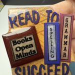 Read To Succeed Book Pins By Lucinda Brooch Pin Handcrafted Hand Made Photo 3