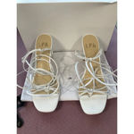 LPA Nicolo Low Heels in White Leather 9.5 New Womens sandals Photo 4
