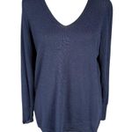 Talbots  Petites XP dark blue long sleeve v-neck pullover stretchy wool sweater Photo 0