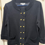 Jessica London Women’s Medium Black Cardigan with Gold Buttons Photo 0