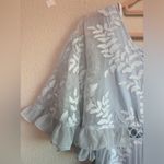 Selfie Leslie NWT  Caspar Leafy Baby Blue Eyelet Embroidered Chiffon Dress M
. Photo 2