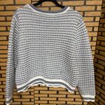 Nanette Lepore ‎ Blue And Cream Pre Washed Yard Button Front Cardigan Size Large Photo 1