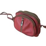 Valentina Made in Italy Orange Pebbled Leather Crossbody Bag Small Quiet Luxury Photo 4