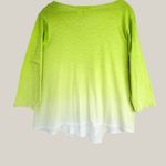 Caribbean Joe Island Lime Ombre Top 1X Laggenlook 3/4 Sleeve Cotton Stretch Photo 1