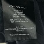 Volcom  Long Sleeve Cowl Neck Black Midi Dress One Pocket Cinched Artsy Skater XS Photo 3