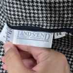 Lands' End Houndstooth Wool Skirt Pleated Midi Knee Length Women's Size 14 Photo 6