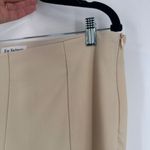 Anthropologie En Saison Women's Slim Fit Seamed Slit Hem Pants Beige Cream Large Photo 7