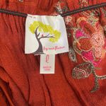 Anthropologie  Fig and Flower Embroidered floral Smocked Tiered Ruffle Dress L Photo 5