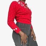 Saks 5th Avenue Vintage 50s/60s Saks Fifth Avenue Wool-Angora Red Beaded Cardigan Size S Photo 2