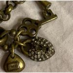 Fossil Vintage Y2K Brass Tone Toggle Charm Bracelet with Lock & Key Photo 5