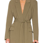 Bardot  Belted Blazer in Khaki Green size Medium NWT Long Sleeves Belted Olive Photo 0