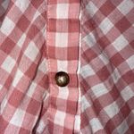 Dylan ‎ Airy Cotton Mauve Gingham check Peplum Ruffle Oversized TOP Blouse Large Photo 5