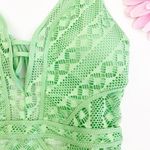 Becca Color Play Crochet Lace One Piece Swimsuit Matcha Mint Green Extra Large Photo 4