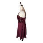 Lulus ‎ Dress Women Medium Burgundy Time of Love Sequin Halter Skater Mini Prom Photo 6