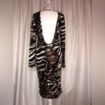 Codigo low open back leopard print long sleeve bodycon dress size Lg Photo 4