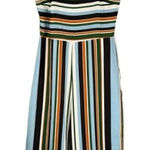 Japna B8  Striped Wide Leg Jumpsuit Smocked Bodice Cropped Women's Small Photo 0