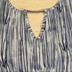 Chico's Chico’s blue watercolor short sleeved top jewel bar neckline‎ size 0/US small Photo 1