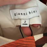 Gianni Bini NWT Lillian Copper Palm Print Deep V-Neck Cut-Out Tiered Dress Photo 5