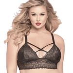 Seven Til Midnight Black Strappy Back Lace Bralette 1X/2X NWT Photo 5
