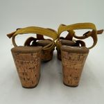O'Neill  Women's Yellow Cassidy Wedge Cork Leather Ankle Strap Sandals NWT Size 8 Photo 3