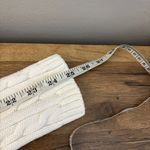 L.L. Bean Full Zip Cable Knit Mock Neck Cotton Cardigan Sweater White Size L Photo 6