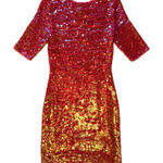 BCBGMAXAZRIA  Women's S Red Ombré Sequin Mini‎ Dress Short Sleeve Party Cocktail Photo 0