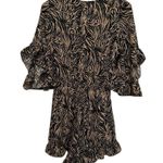 Day+moon Tied Bust Flared Sleeve Romper Zebra Print brown and black zebra print. Photo 5