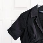 Anthropologie Maeve by  Black Short-Sleeve Collared Mini Shirt Dress Photo 3