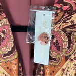 Soft Surroundings Suede Multicolored Long Sleeves Lined Tapestry Jacket Medium Photo 4