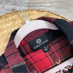 Curations bohemian beaded embroidered flannel‎ shirt Size M Photo 6