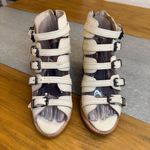 Freebird Quinn Open Toe Strappy Buckles Cream Sandal Booties Size 6 Photo 4